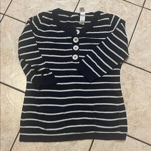 Liz & Co Navy/white striped sweater M